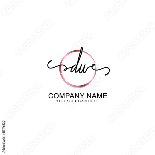 Letter DU Beautiful handwriting logo