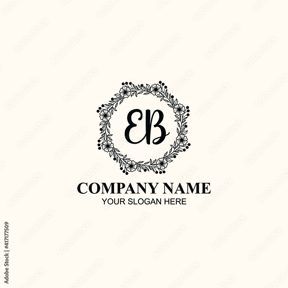 Letter EB Beautiful handwriting logo Letter EB Beautiful handwriting logo