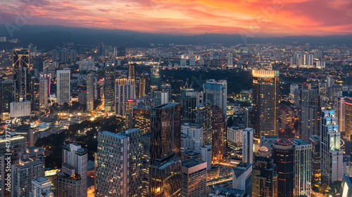 Kuala Lumpur Skyscrappers at Sunset