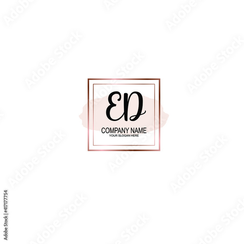 Letter ED Beautiful handwriting logo
