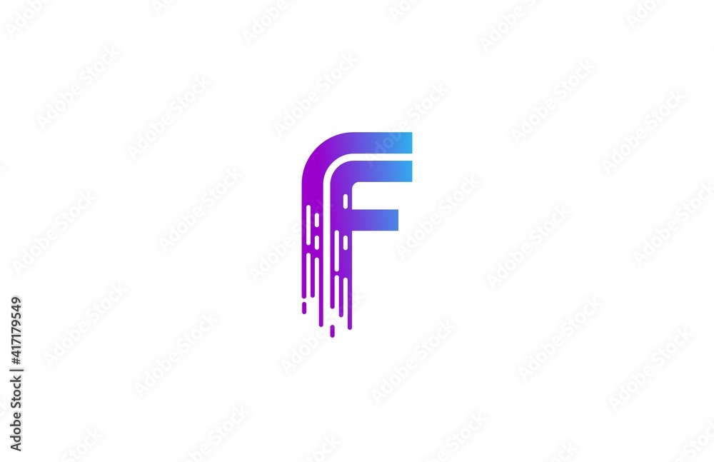 Gradient Logo Initial F Multi Line Bold Speed Art