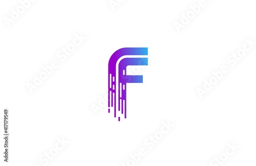 Gradient Logo Initial F Multi Line Bold Speed Art