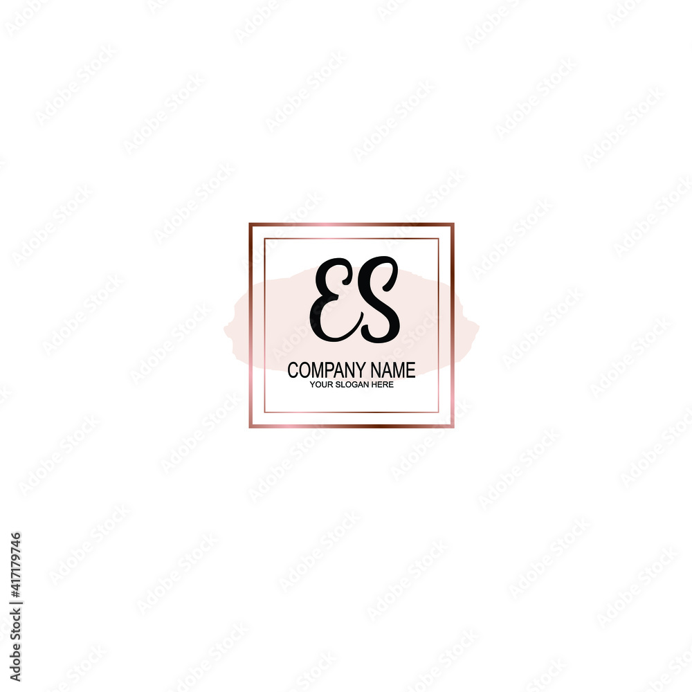 Letter ES Beautiful handwriting logo Letter ES Beautiful handwriting logo