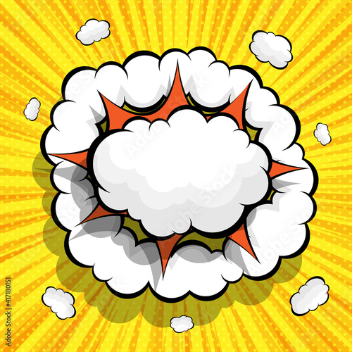 abstract comic background with blank speech bubble