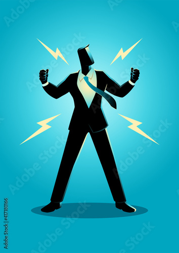 Power up businessman
