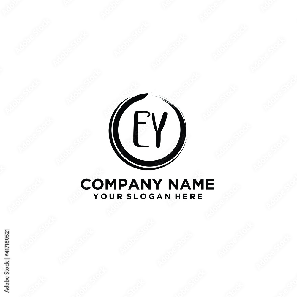 Letter EY Beautiful handwriting logo Letter EY Beautiful handwriting logo