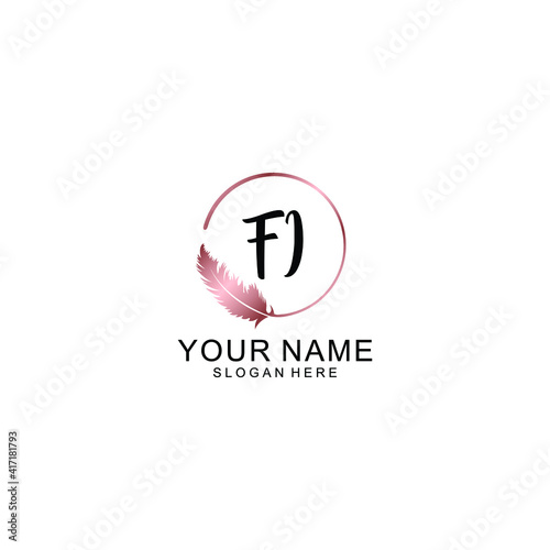 Letter FI Beautiful handwriting logo