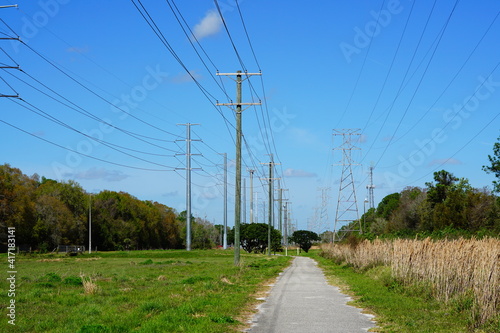 High voltage electric power line  © Feng