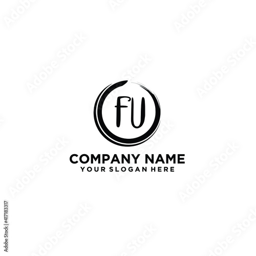 Letter FU Beautiful handwriting logo
