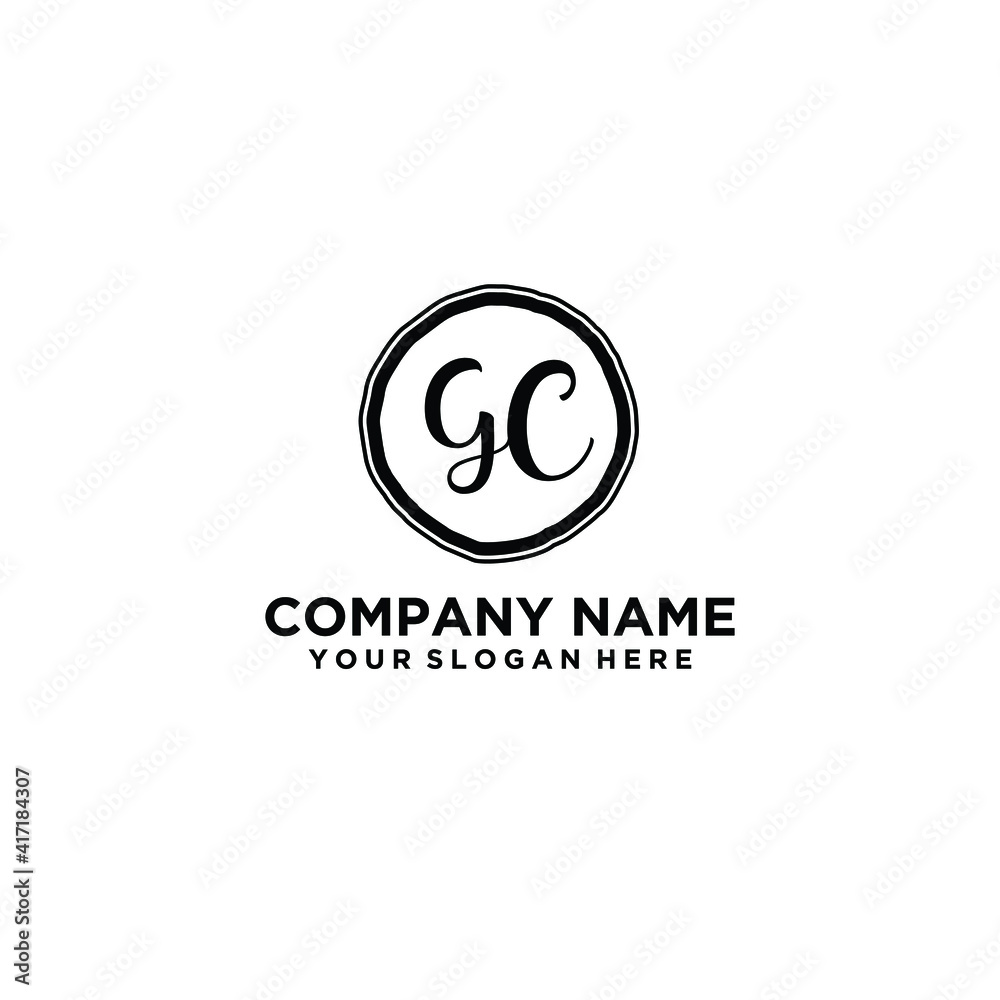 Letter GC Beautiful handwriting logo