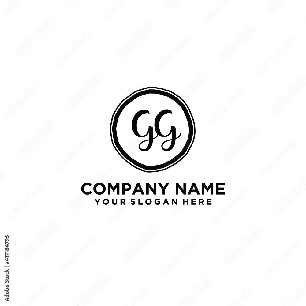 Letter GG Beautiful handwriting logo