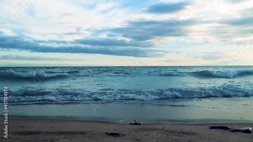 Beach at the Hoeft State PArk of Lake Huron in Michigan, USA photo