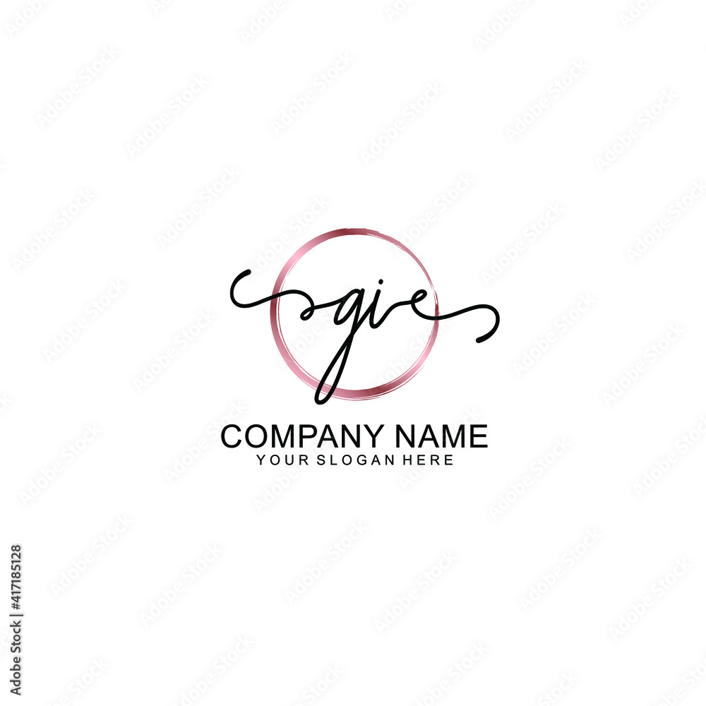 Letter GI Beautiful handwriting logo