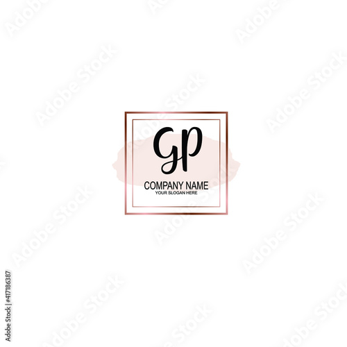 Letter GP Beautiful handwriting logo