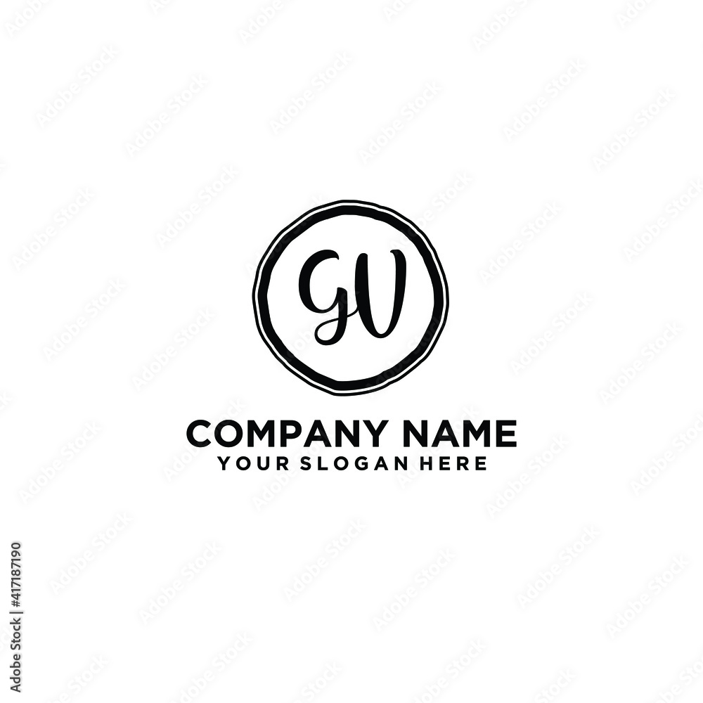 Letter GV Beautiful handwriting logo