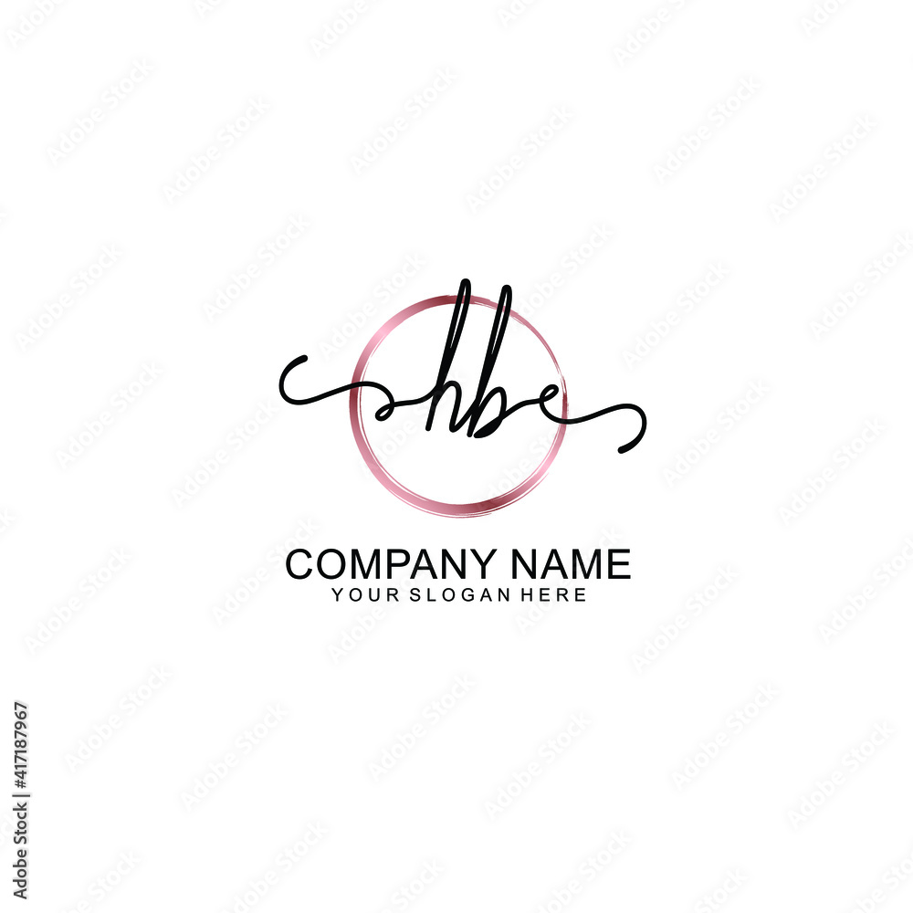 Letter HB Beautiful handwriting logo