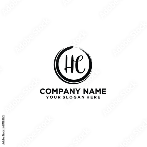 Letter HC Beautiful handwriting logo