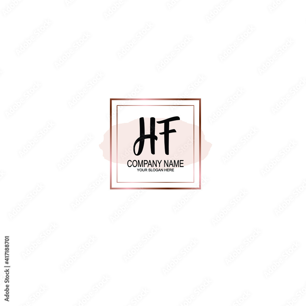 Letter HF Beautiful handwriting logo
