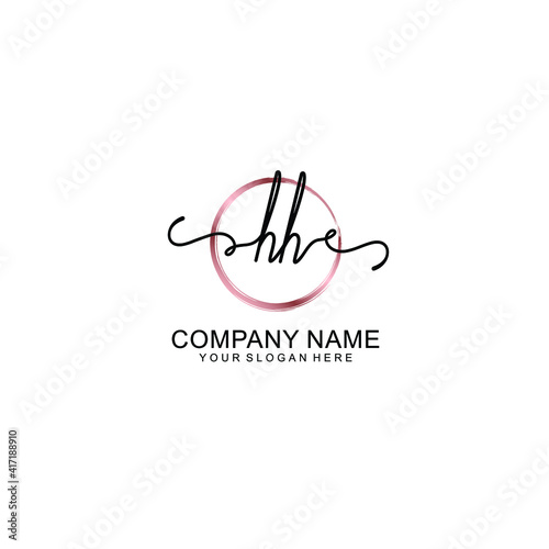 Letter HH Beautiful handwriting logo