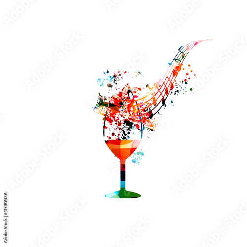 Colorful and simple wineglass isolated vector illustration. Party flyer, wine festival, wine tasting event, celebrations, restaurant poster design for brochure, invitation card, menu, promotion