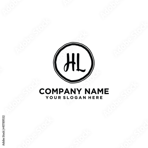Letter HL Beautiful handwriting logo