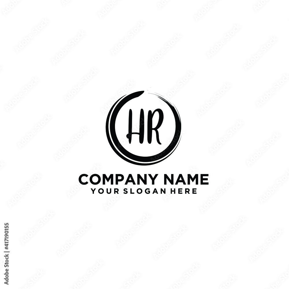 Letter HR Beautiful handwriting logo