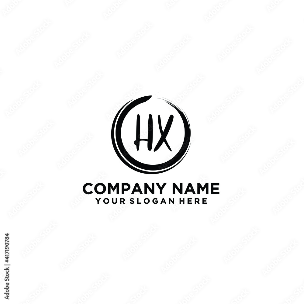 Letter HX Beautiful handwriting logo
