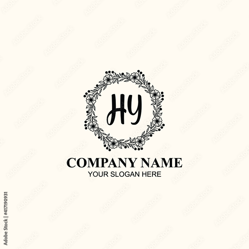 Letter HY Beautiful handwriting logo