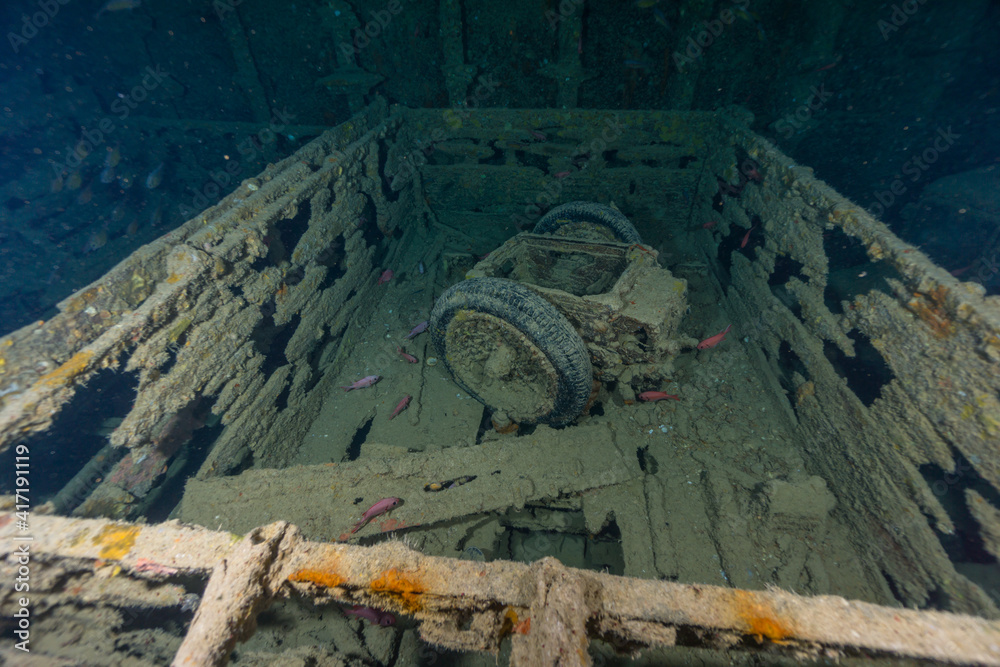 SS Thistlegorm ship wreck underwater cargo military Stock Photo Adobe