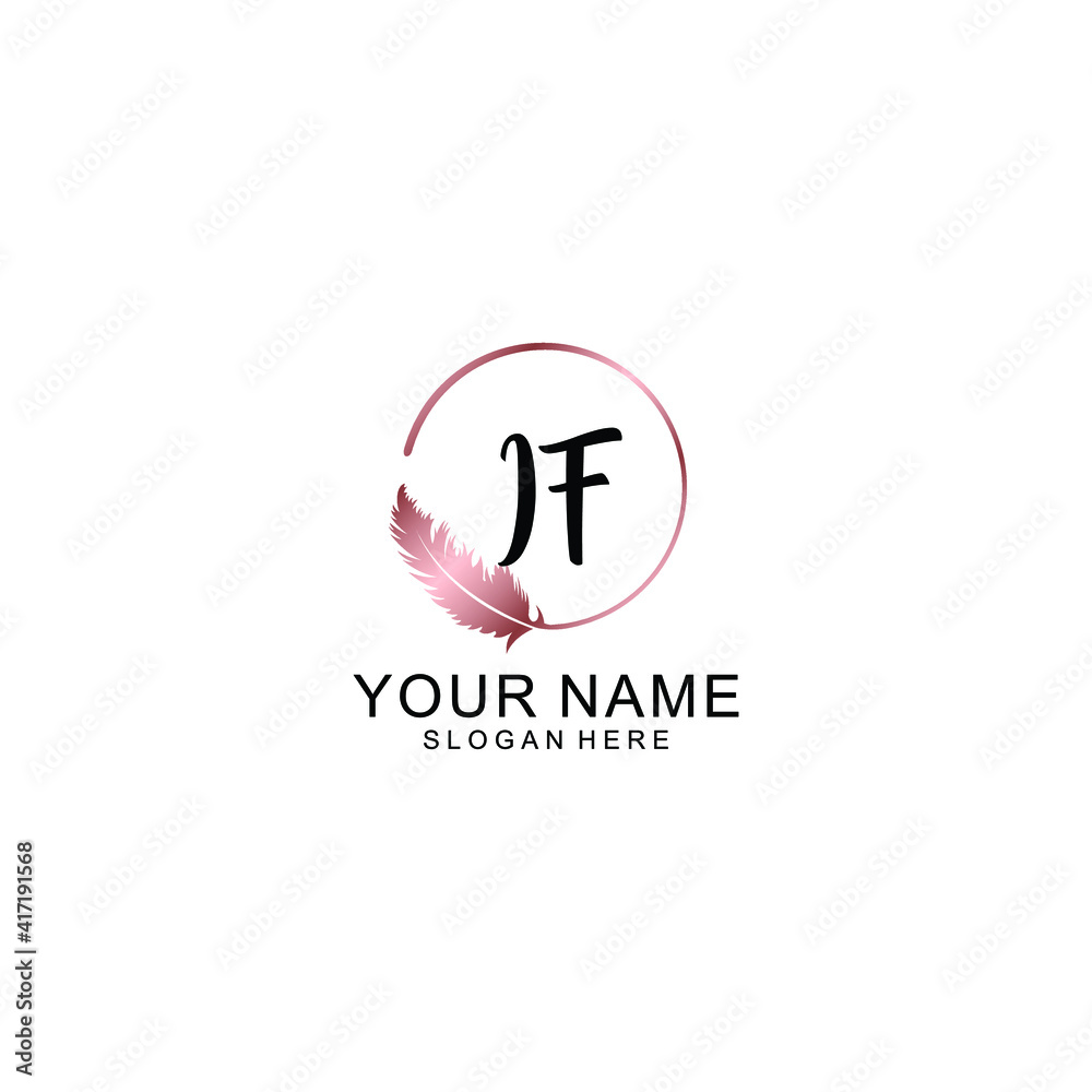 Letter IF Beautiful handwriting logo Letter IF Beautiful handwriting logo