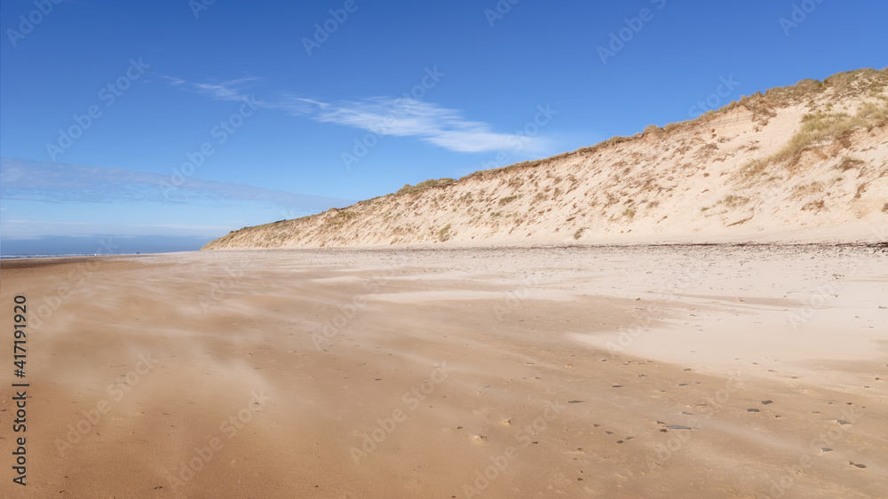 Sand dunes of Hatainville in Normandy. Barneville-Carteret coast