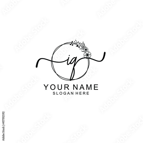 Letter IQ Beautiful handwriting logo