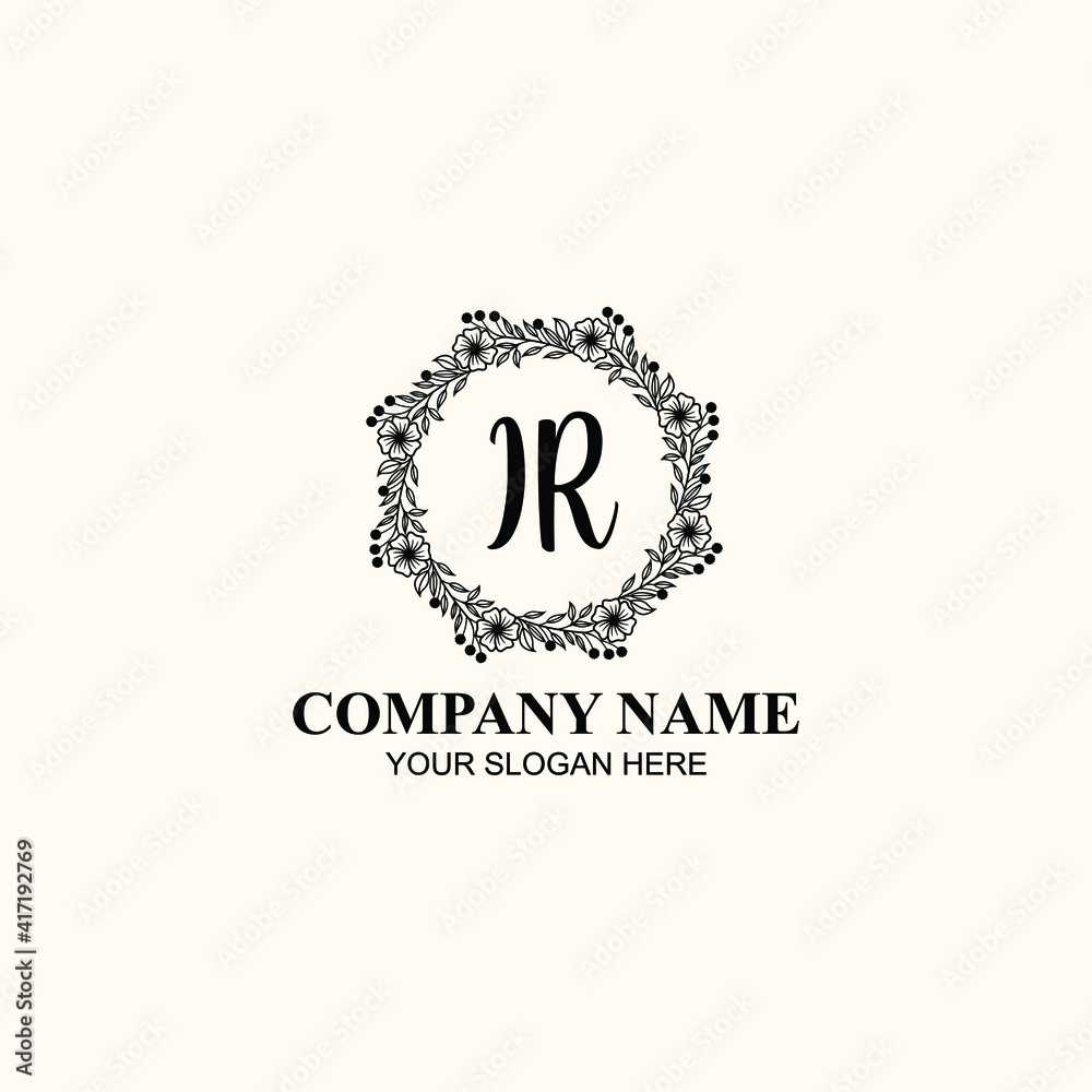 Letter IR Beautiful handwriting logo Letter IR Beautiful handwriting logo
