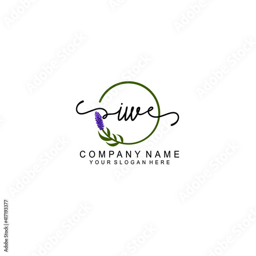 Letter IW Beautiful handwriting logo