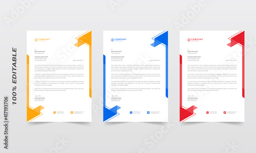 Letterhead template. Business letterhead design template