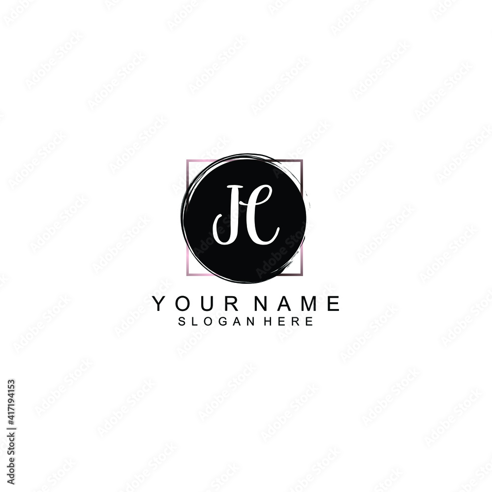 Letter JC Beautiful handwriting logo Letter JC Beautiful handwriting logo