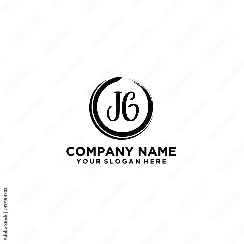Letter JG Beautiful handwriting logo