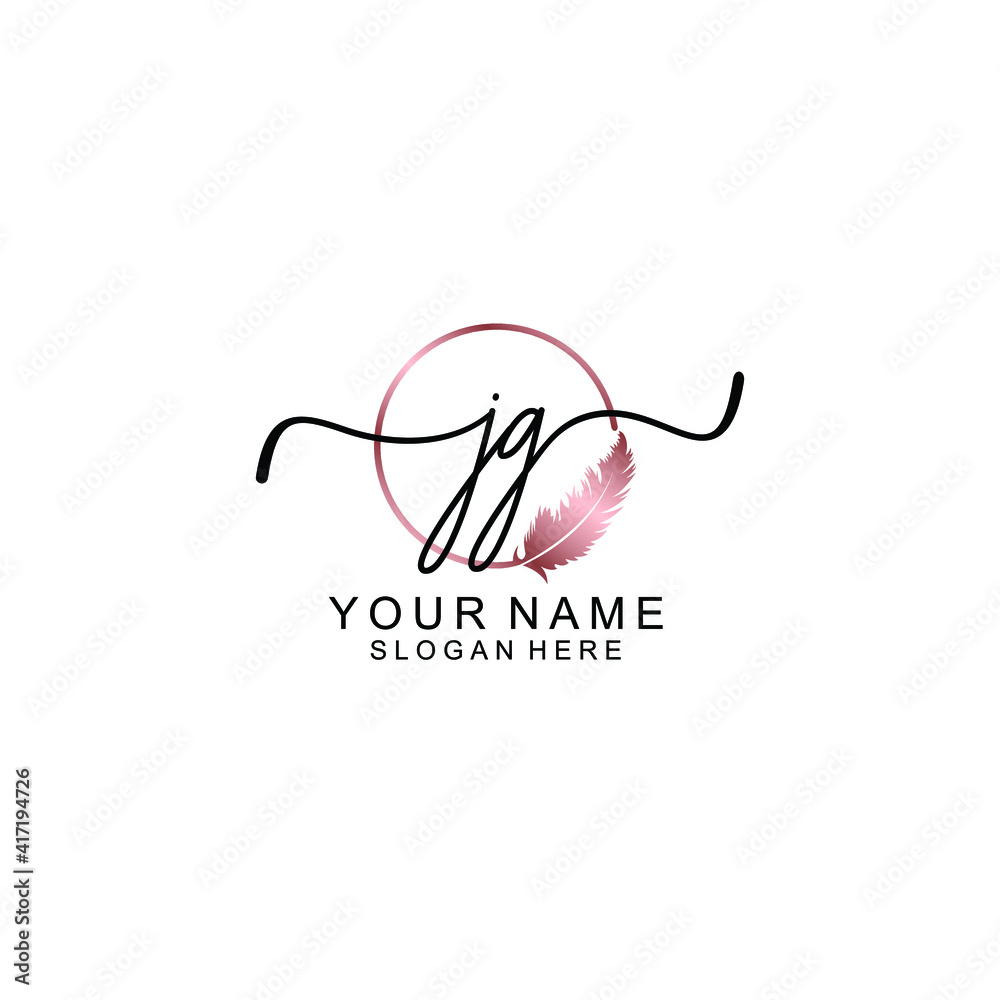 Letter JG Beautiful handwriting logo