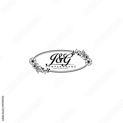 Letter JG Beautiful handwriting logo