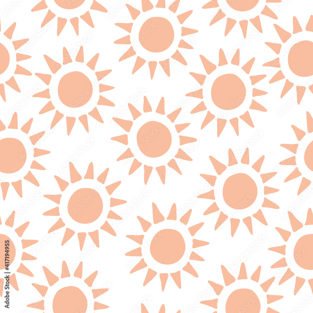 Vector seamless pattern with abstract sun on white background Vector seamless pattern with abstract sun on white background