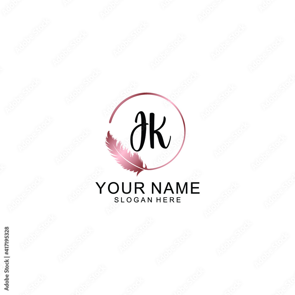 Letter JK Beautiful handwriting logo