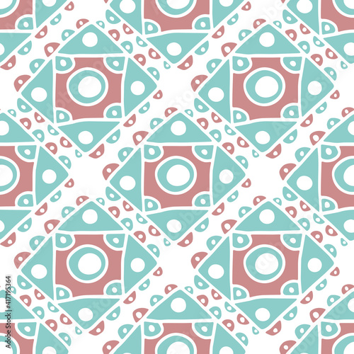 Vector seamless pattern with abstract rhombus. Hand drawn square