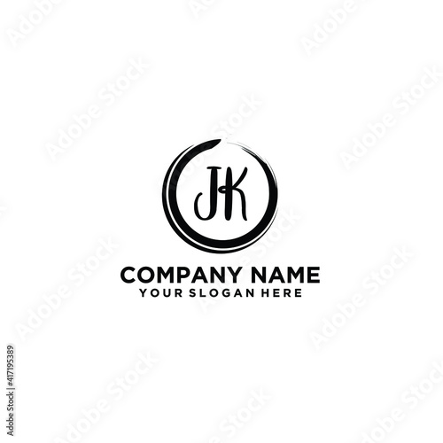 Fototapeta Naklejka Na Ścianę i Meble -  Letter JK Beautiful handwriting logo