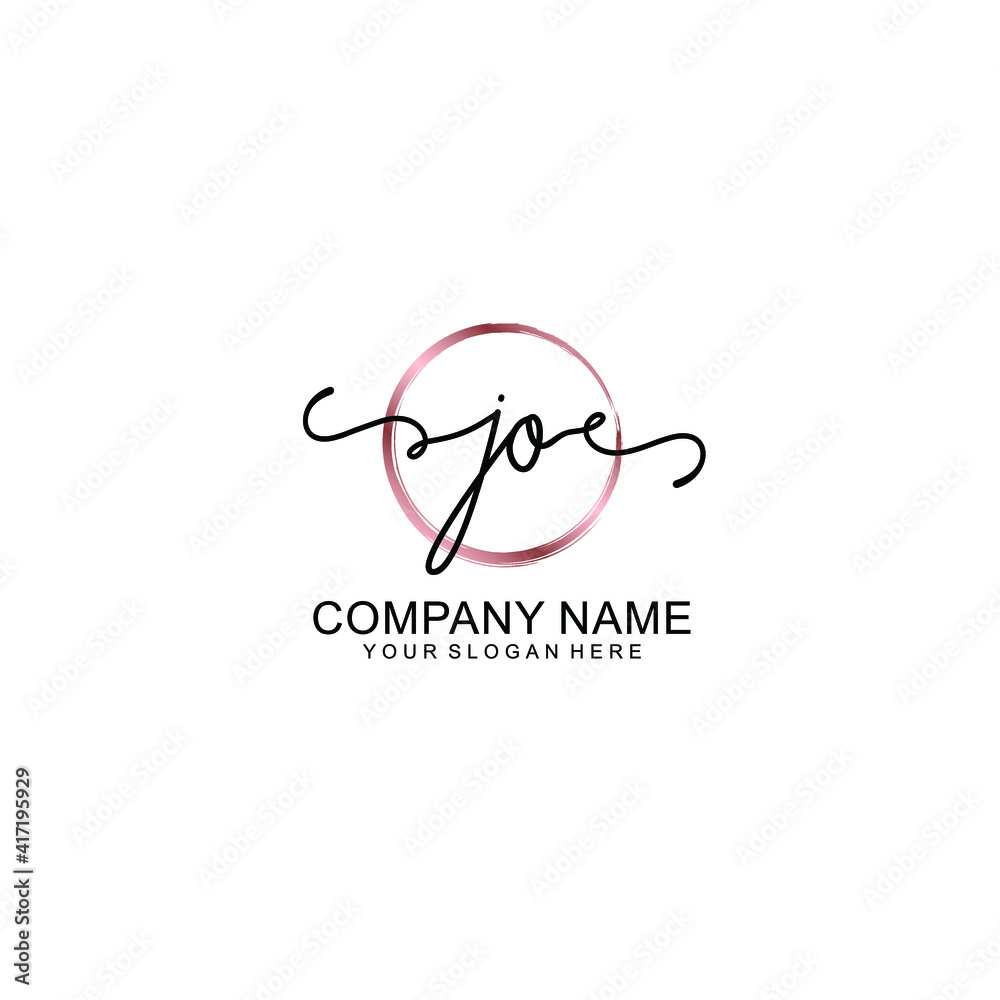 Letter JO Beautiful handwriting logo