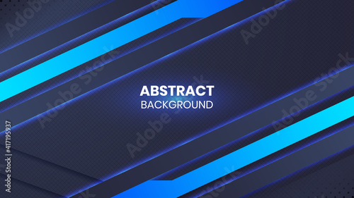 Minimal modern background. Dynamic blue shapes composition with lighting. Abstract background modern hipster futuristic graphic. Vector abstract background banner