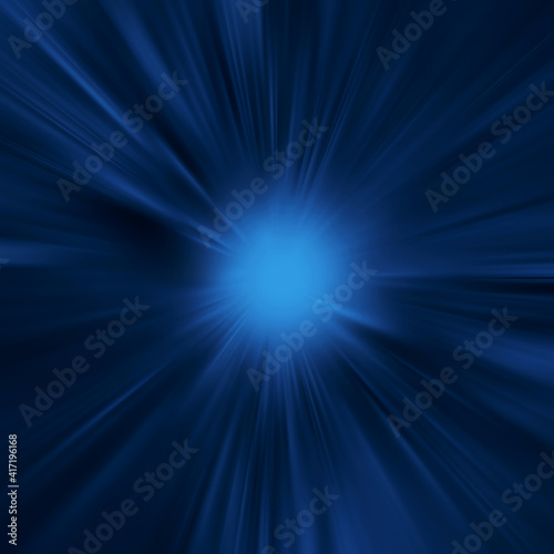 Abstract sunburst coloured in blue