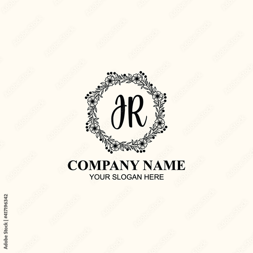 Letter JR Beautiful handwriting logo Letter JR Beautiful handwriting logo