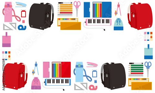 入学準備品イラスト-横長文字なし