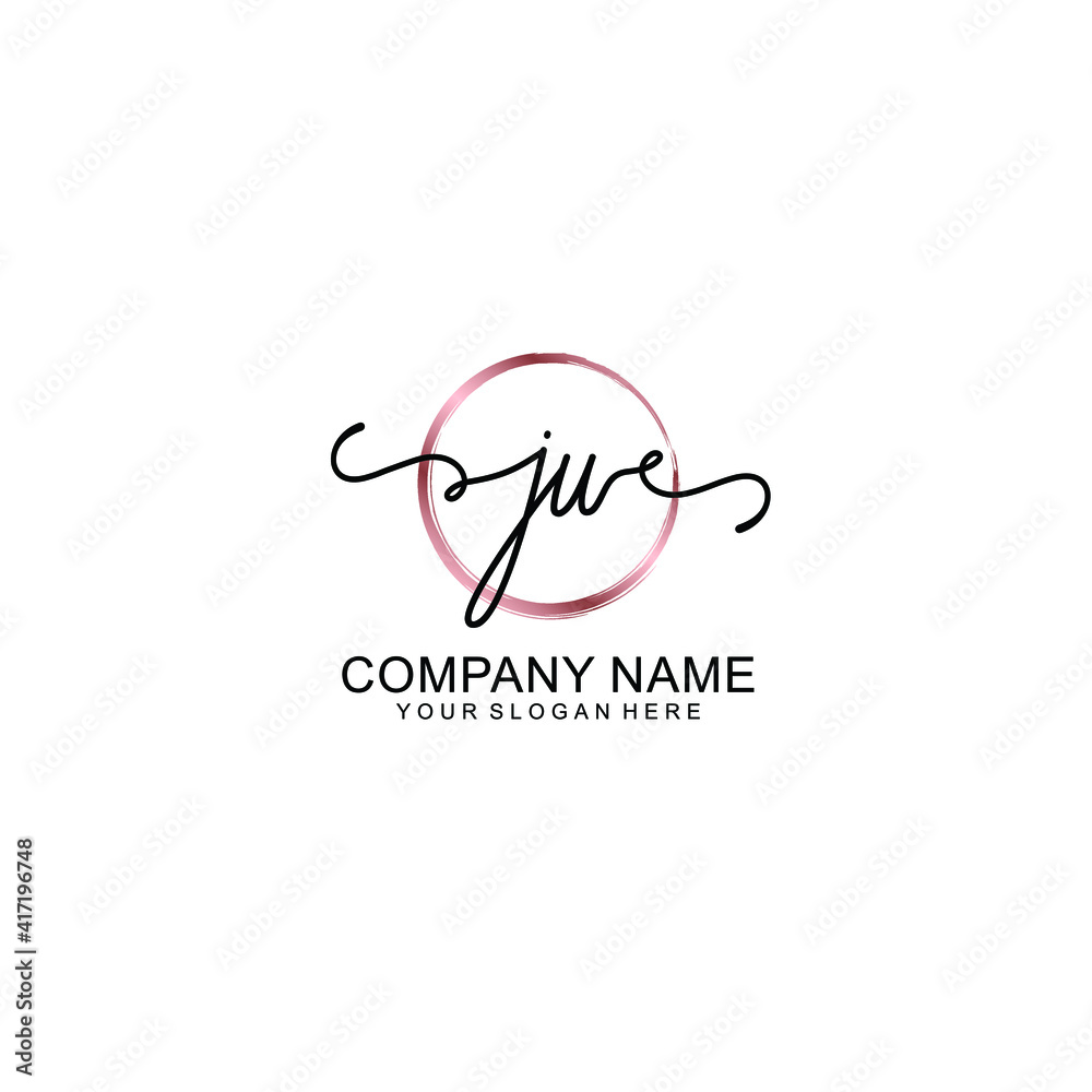 Letter JU Beautiful handwriting logo