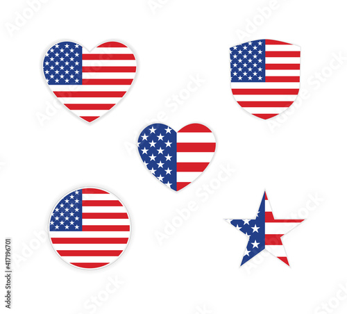 patriotic banner badge label